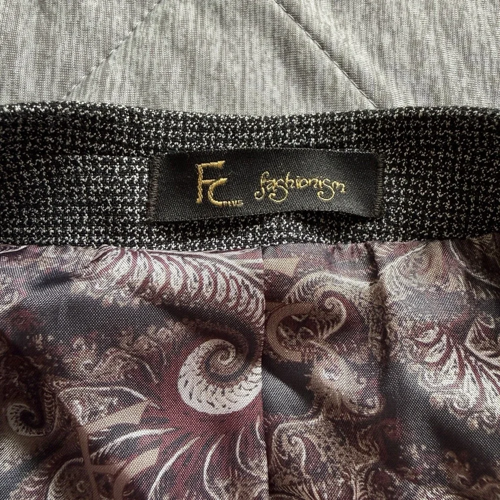 FC Plus Double Breasted 80s Blazer Mens 44 L Womens XL Gray Rockabilly Hollywood